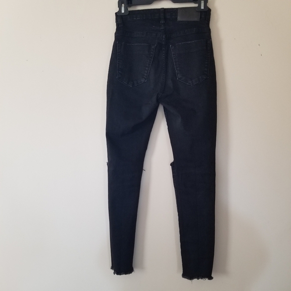 One Teaspoon Jeans High Waist Freebirds II Size 24 Black Distressed Denim - Picture 6 of 12